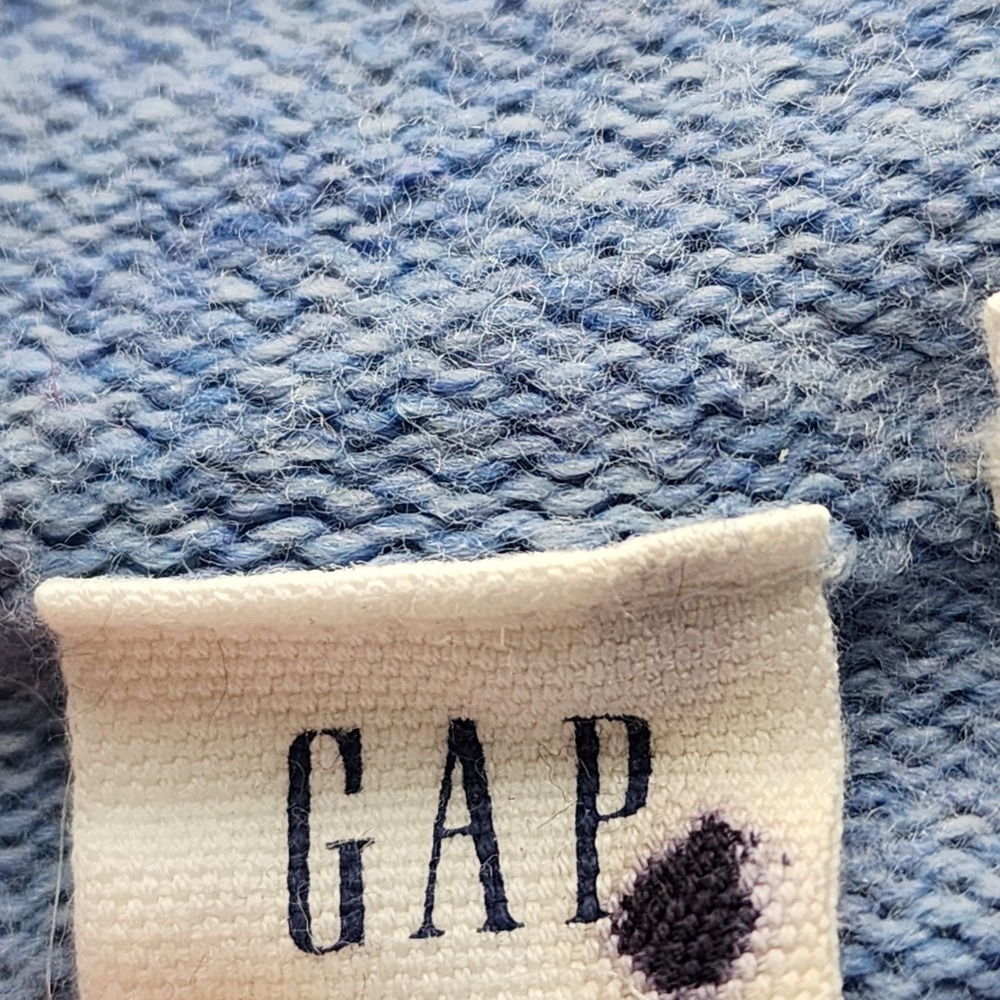 Gap Merino Wool Blend Knit Sweater Womens Large Blue Heather Soft Winter Cozy - Picture 10 of 15